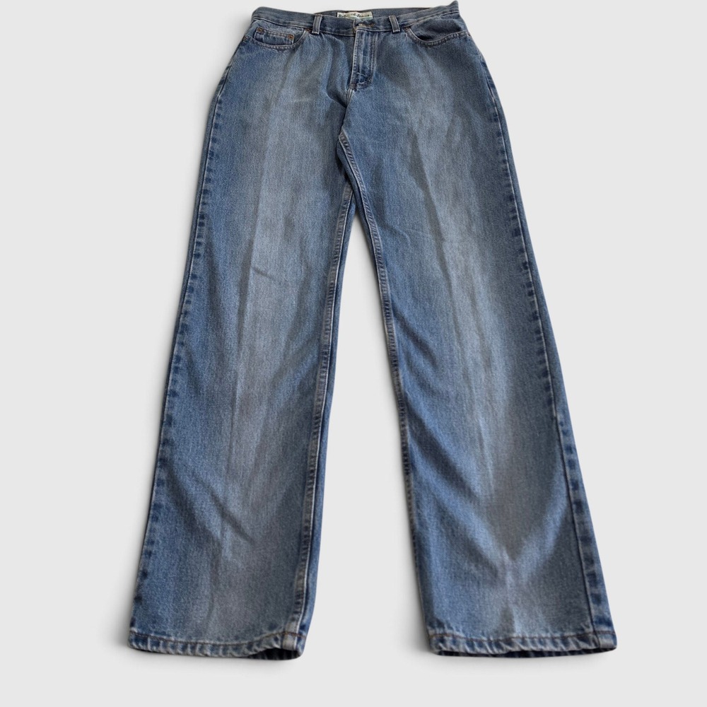 Vintage Y2K Old Navy Relaxed Jeans at Waist Med Wash Wide Leg Women's 10 Long